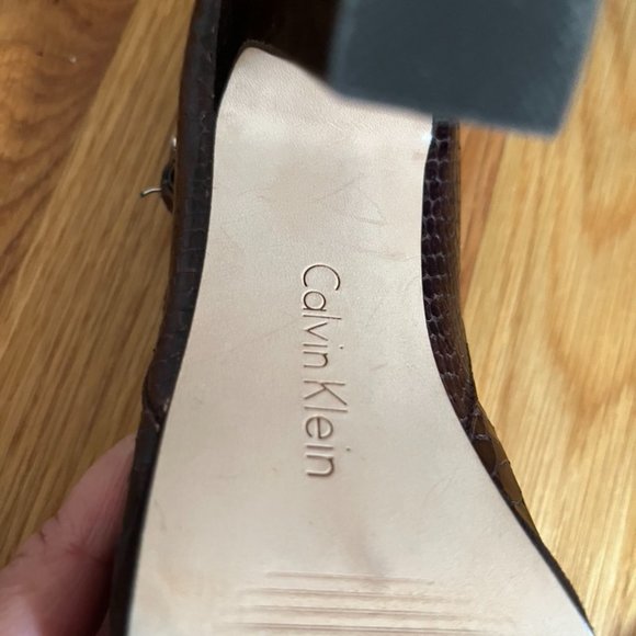 Vintage Calvin Klein Jeckel Boa Print Heeled Mary Jane Sandal - Picture 6 of 15